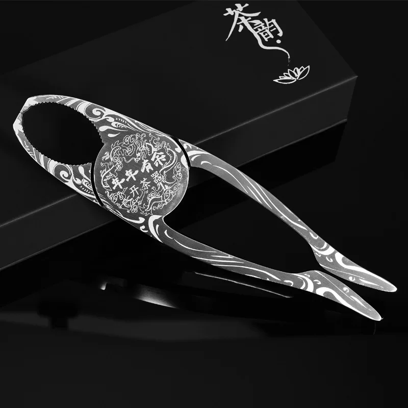 Pu 'er Tea Stainless Steel Tea Tongs Black Brick Tuo Opener Ceremony Accessories