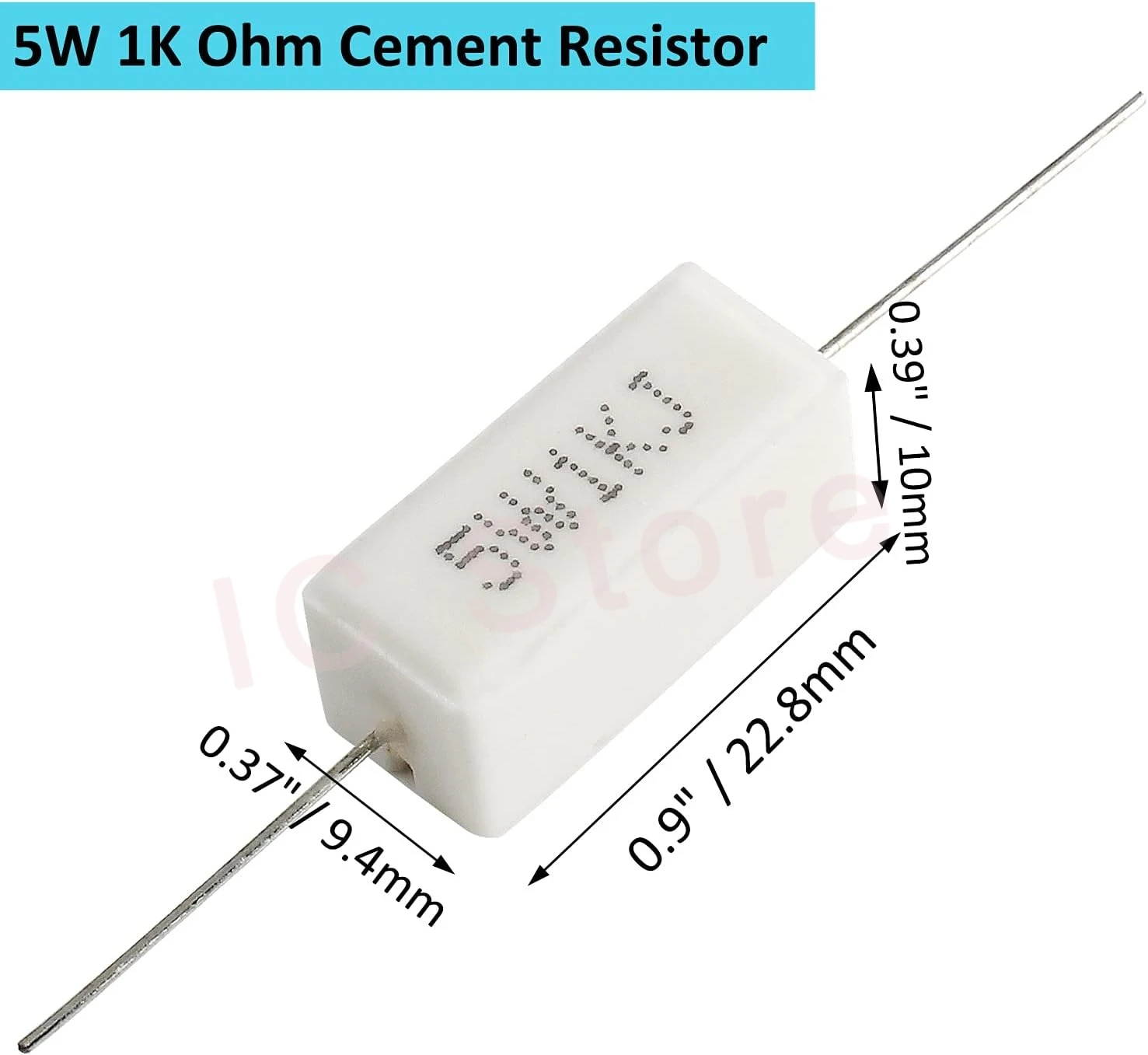 Cement Resistor 10PCS 5W Power Resistance 0.01R ~ 150K 0.5R 1R 10R 100R 0.22 0.33 0.5 1 2 5 8 10 15 20 25 30 100 1K 10K Ohm