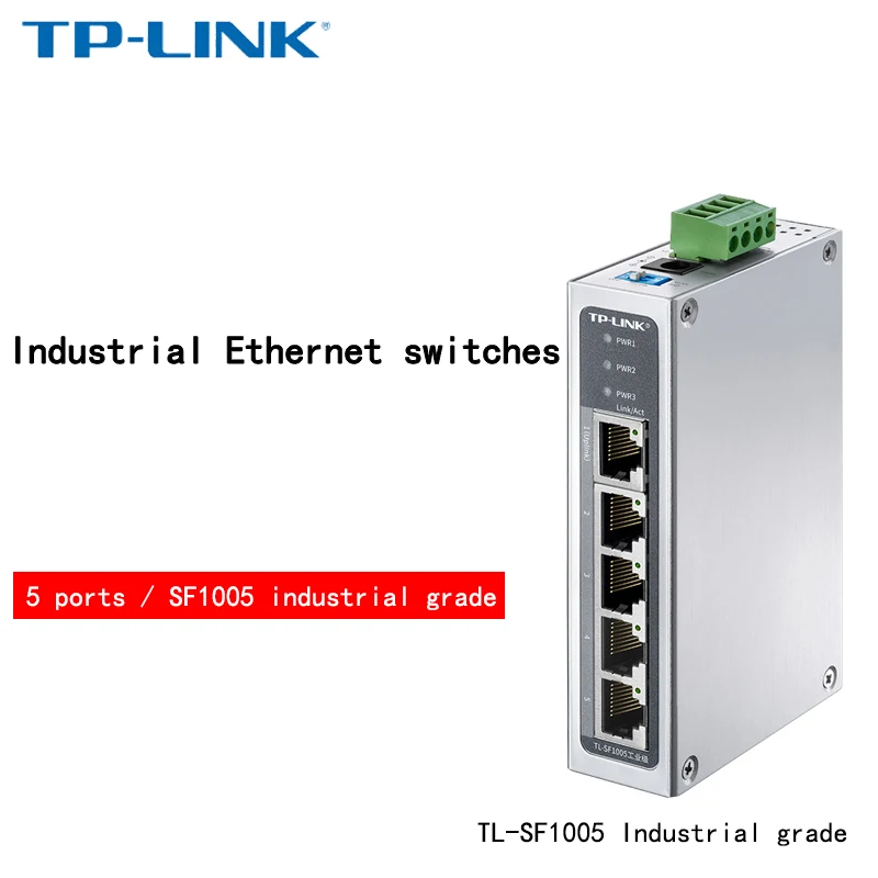 

TP-LINK Industrial SwitchEnterprise Ethernet Switch Network Splitter DIN Rail Wall Mount High and Low Temperature Resistant 5 Po