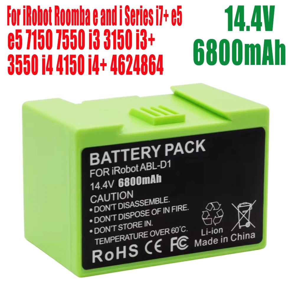 Original Replacement Battery ABL-D1 For iRobot Roomba i7 i7+ i8 e5 e6 7550 5150 e515020 e57150 e5152 e5154 e5158 i3 i4 1800mAh vacuum cleaner battery,battery replacement