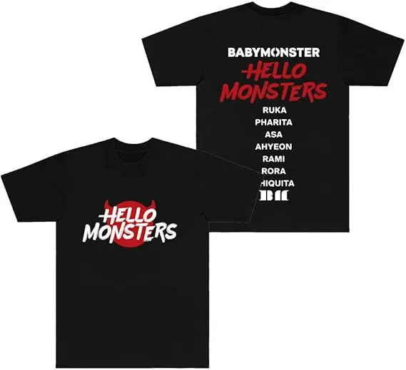Korean Babymonster T-Shirts Hello Monsters World Tour Merch