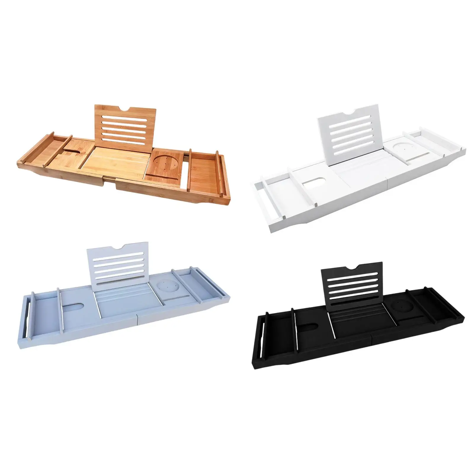 Expandable Bath Tub Tray Multifunctional Bathtub Shelf Organizer Drinks Tray Holds Book Phone Drinks Soap Bathroom Tool