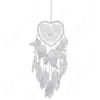 Love Heart Dream Catcher Pendant Feather Hanging Ornament LED Light Handmade Art Crafts Creative Beautiful for Party Decoration 5