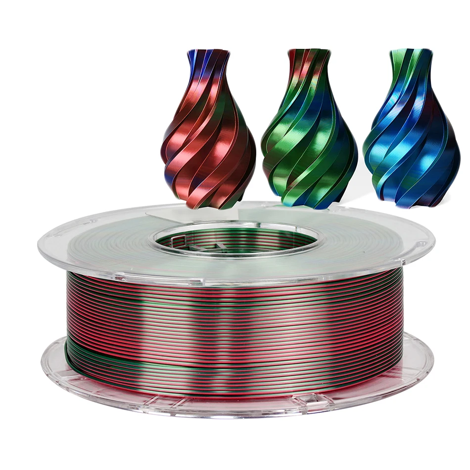 

3D 3 Color Silk Pla filament 1.75mm 250g 3D Printer Filament Sublimation Plastic Material for 3d Printing Silk Tri-Colors pla