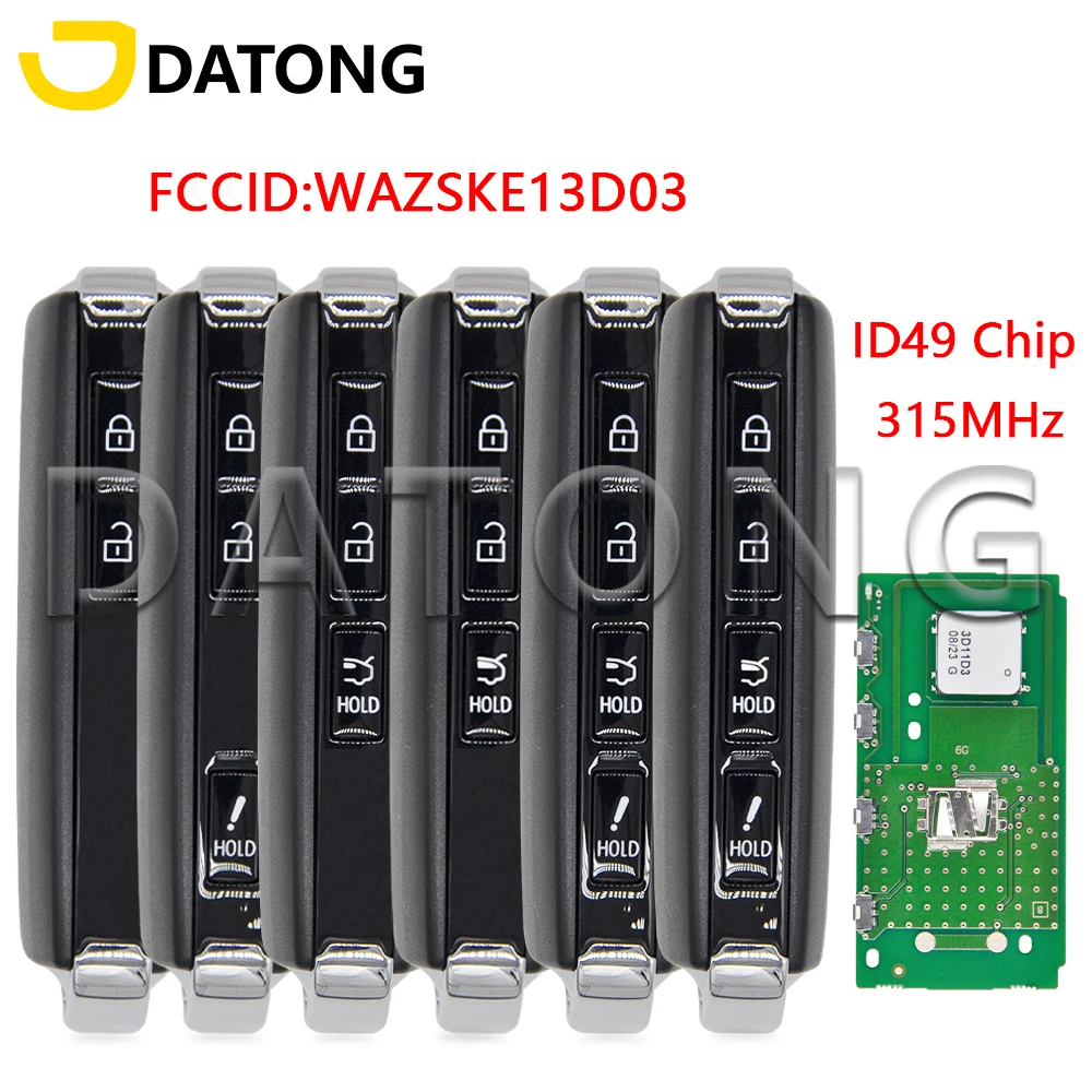 

Datong World Car Remote Control Key For Mazda CX-5 CX-9 MIATA MX5 M6 ID49 Hirag-Pro Chip 315MHz FCCID WAZSKE13D03 Promixity Card