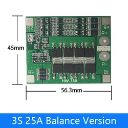Enhanced Lithium Battery Charger Protection Board with Balance Function - 20A to 60A (3S 25A Balance)