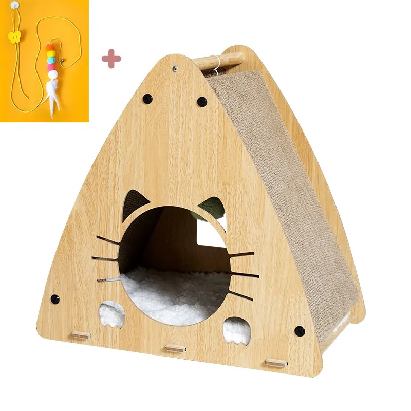 

고양이 삼각하우스 스크래쳐 장난감 Dog accessories Donut cat bed Kitty litter box Cat house Litter box for cats Do