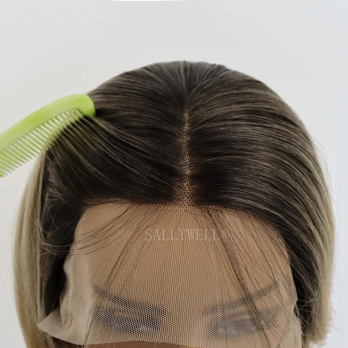 Loose wave ombre blonde wigs 13x4 lace front wigs with dark roots 3 tones hair wig heat resistant synthetic natural looking