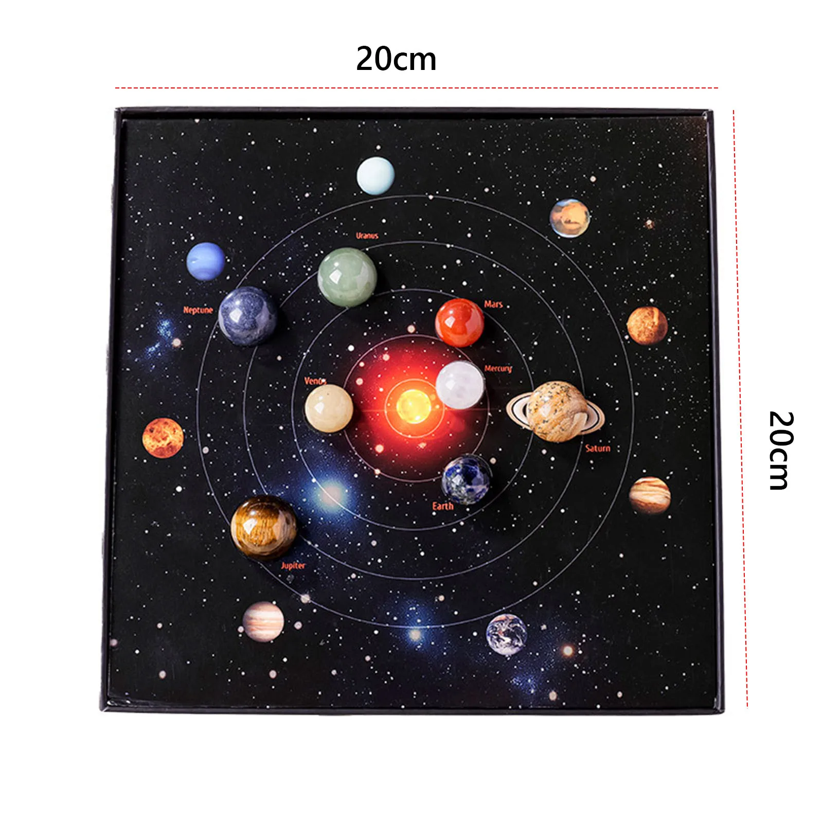 여덟 개의 행성 장식품 다용도 원형 오리지널 스톤 행성 볼 크리스탈 볼 장식 세트 친구들을 위한 선물