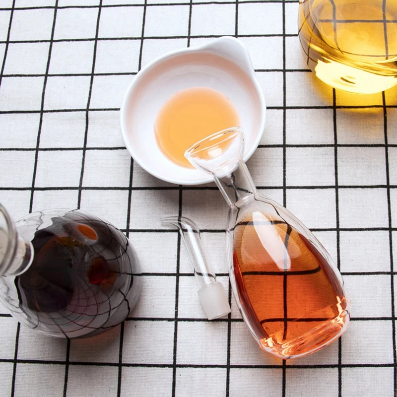High Borosilicate Glass Oil Pot Kitchen Seasoning Bottle Creative Soy Sauce Pot