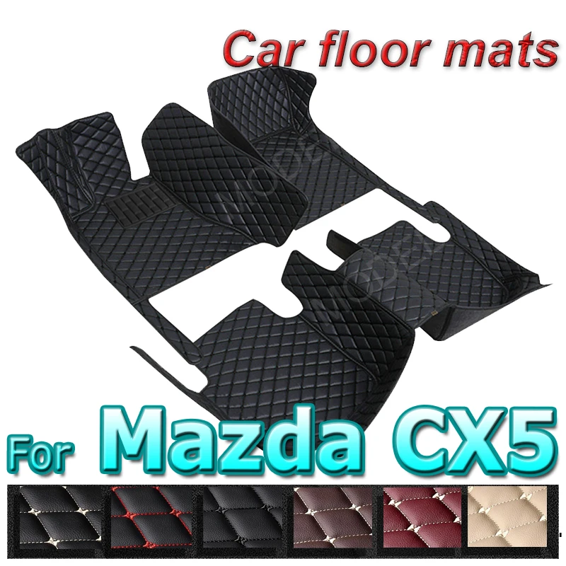 

Custom Made Leather Car Floor Mats For Mazda CX5 CX-5 2015 2016 Interior Details Auto Carpets Rugs Foot Pads Accessories