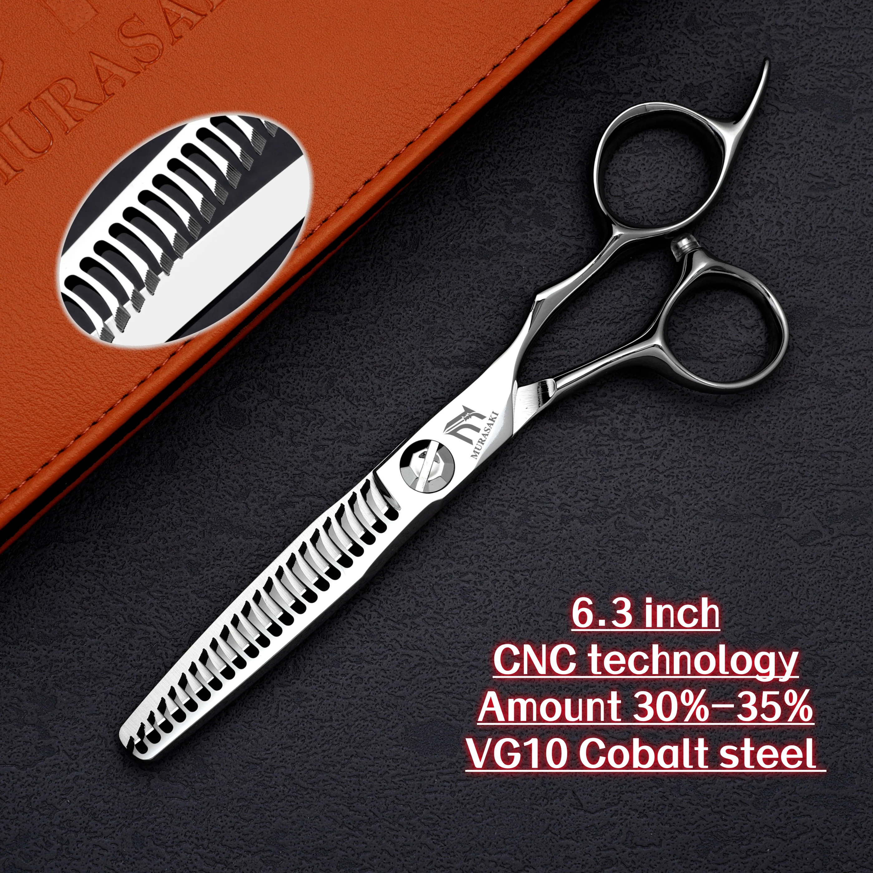 MURASAKI Top-level Hairdressing Scissors, 5.7-6.3-6.8 Inch Barber Shears, Made by CNC and VG10 Cobalt Steel, Sharp and Durable