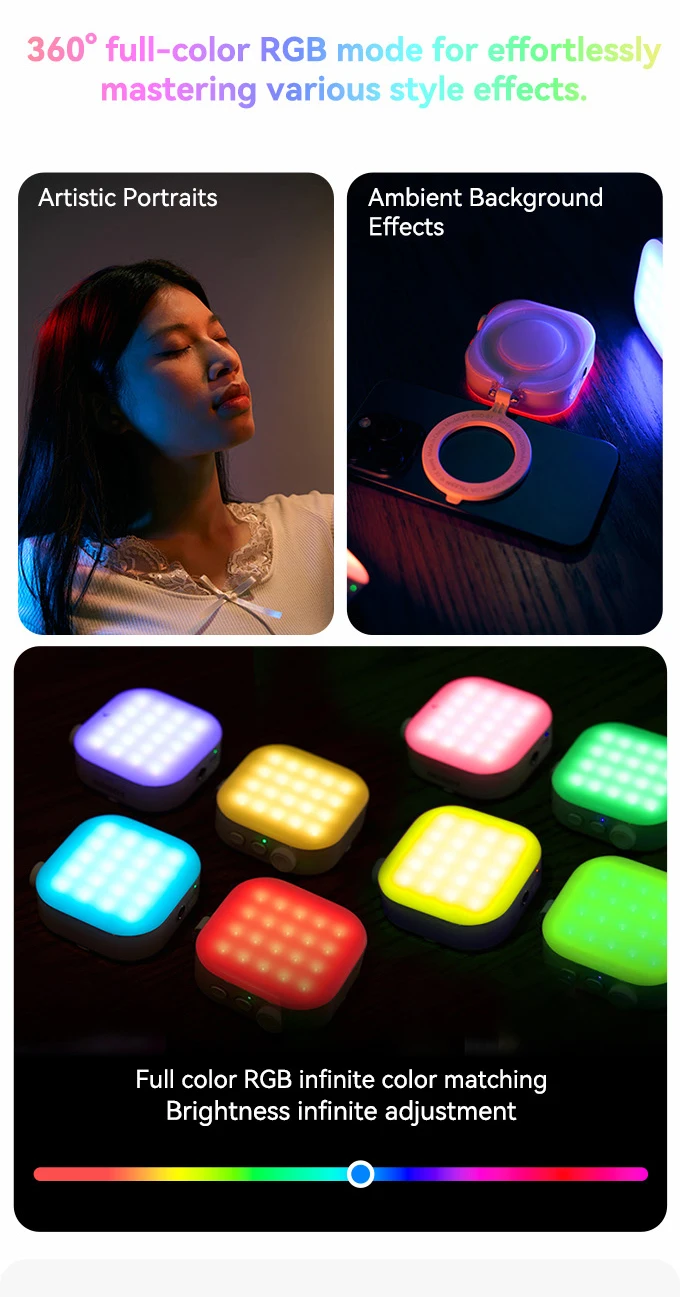 Magnetic Selfie Light For IPhone IPad Mobile Phone Laptop Photo Ringlight Colorf