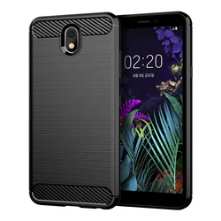 Luxury Matte Silicone Case with Carbon Fiber Design - Sleek Protective Cover for LG Arena 2 (Black)