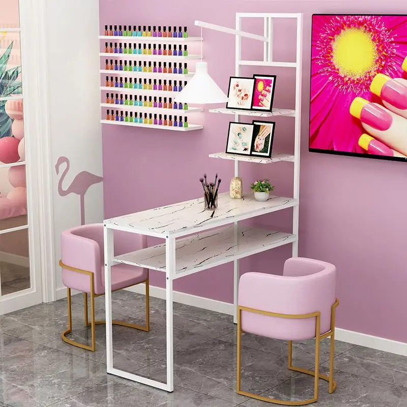 Designer Modern Manicure Table Pink Technician Professionals Nail Table Dust Collector Schminktisch Salon Accessories MQ50NT