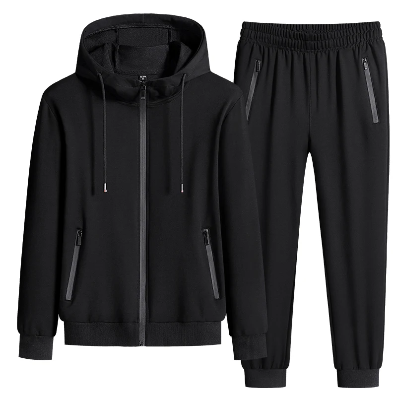 thumbnail image 1 of WINSTAND Conjuntos de ropa deportiva de talla grande para hombre, nueva ropa de primavera y otoño, traje de pantalones con capucha para hombre, sudadera + pantalones deportivos de 2 piezas 8XL, 1 of 4
