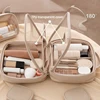 Hanging Makeup Bag, Multi-pocket Zipper Closure Portable Cosmetic Bag Travel Toiletry Bag with Mirror 3