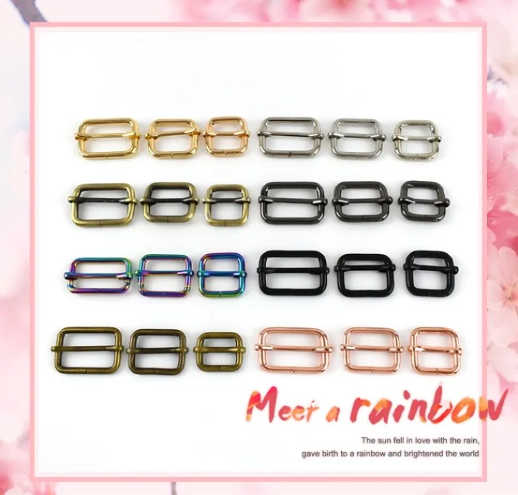5Pcs 13-50mm Metal Tri-glide Slider Buckle Roller Pin Clasp for Handbag Strap  Belt Adjust Buckles DIY Hardware Bag Accessories