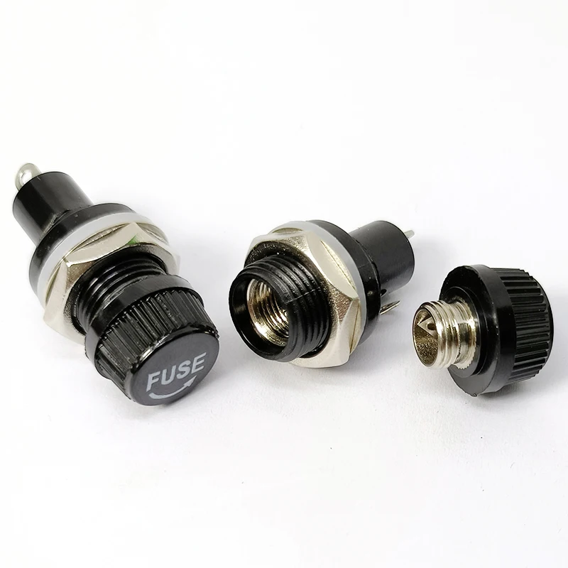 5pcs/Lot FUSE high quality 5x20 fuse holder high temperature resistant bakelite current 20A fuse holder upper thread 12mm