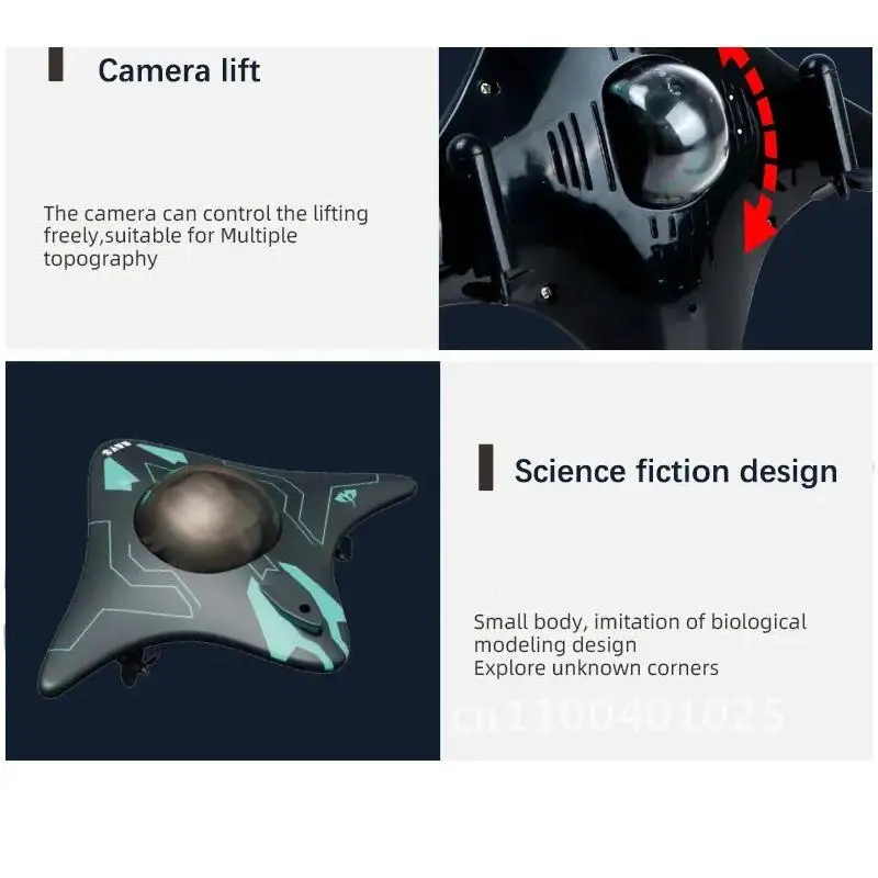 6Ch Rc Boat Submarine with Camera Underwater Remote Control Wifi Fpv Remote Control Boats Radio Toys for Children Gifts