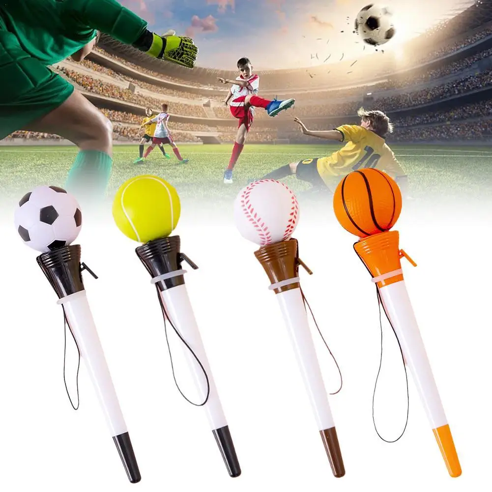 

Soccer Ball Decoration Pen Smooth Writing Ballpoint Pen Novelty Sports-themed Decompression Bounce Ballpoint Pen for Students