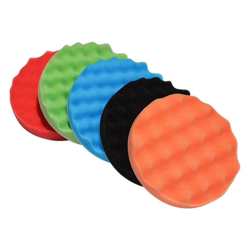 5Pcs 150/180mm Car Polishing Pads 5/6/7inch Sponge Polisher Clean Waxing Tool Auto Beauty Polishing Kit Buffing Cleaning Tool 5