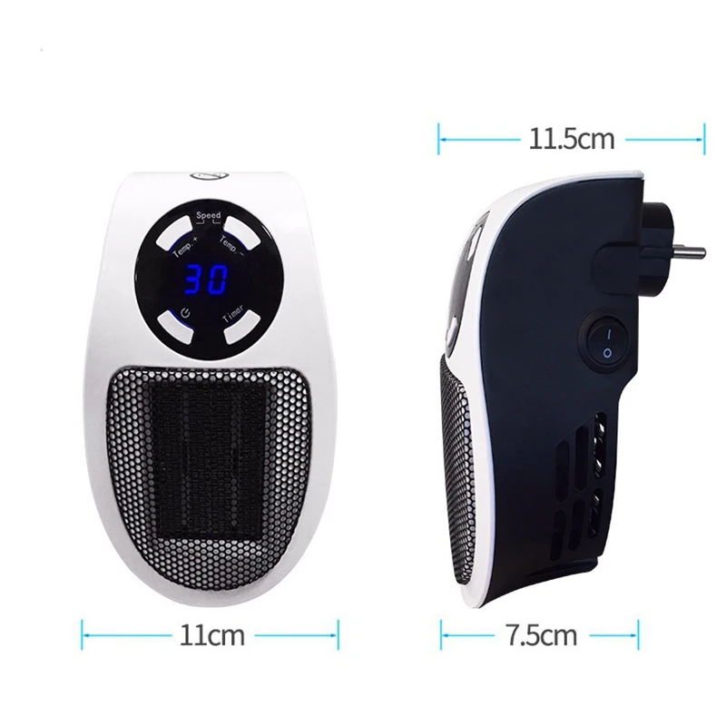 350W Space heater, Wall Outlet Electric Space Heater as Seen on TV with  Adjustable Thermostat and Timer and Led Display - AliExpress