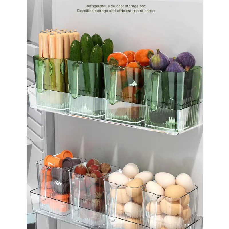 

Refrigerator Side Door Storage Box Kitchen Fresh Keeping Vegetable Fruit Stationery Debris Storage Finishing Desktop Storage Box