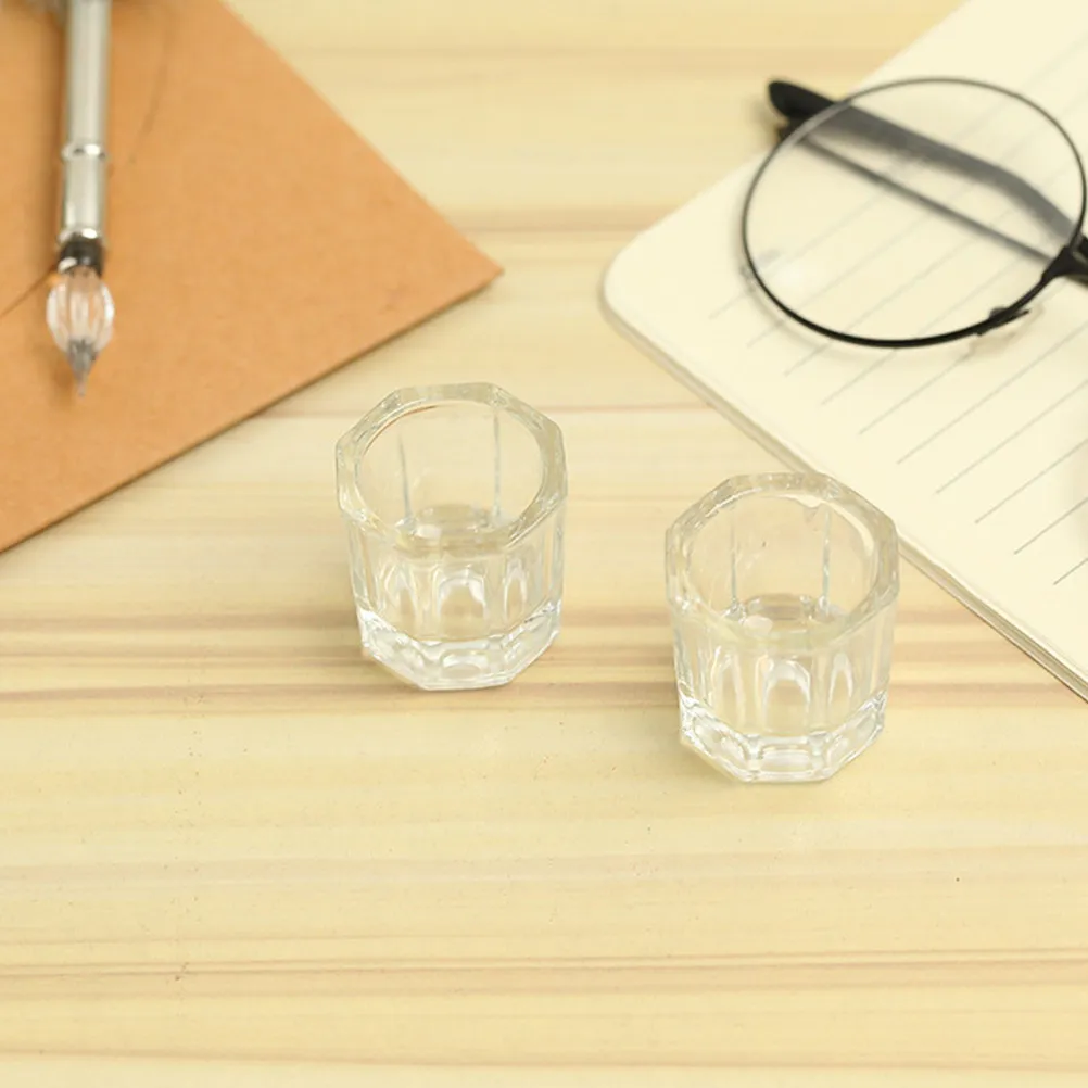 8Pcs 매니큐어 유리 컵 고품질 재사용 가능한 네일 액체 용기 파우더 믹싱 컵 전문 네일 아트 용품