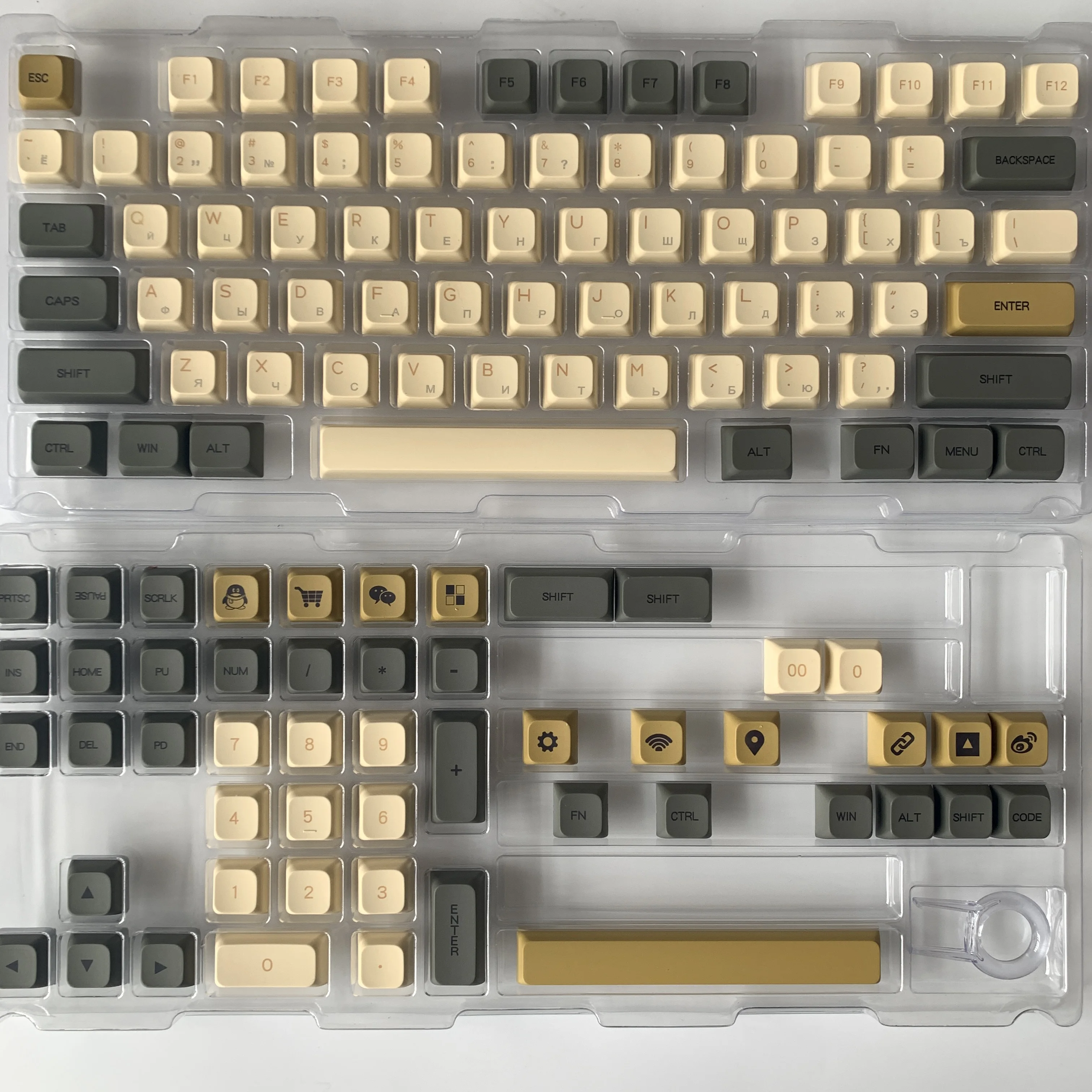 MAIMOOO-Keycap Layout Russo para Teclado Mecânico, Perfil