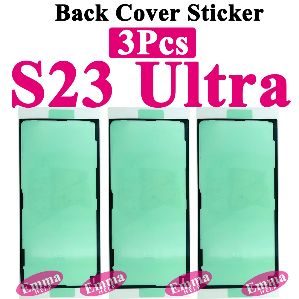 Back Battery Cover Sticker 3Pcs For Samsung S23 Ultra S22 S23 S24 Plus S20 Rear Cover Adhesive Glue Tape Waterproof Seal Tape