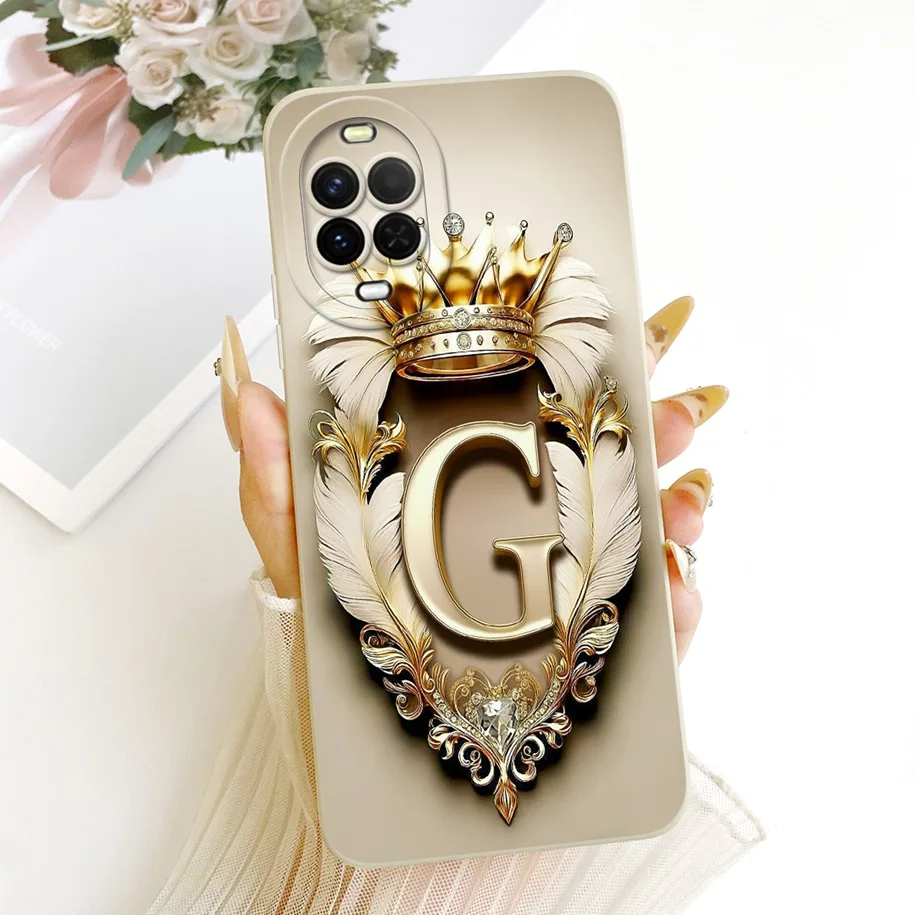 Huawei Nova 15 Case - Simple Crown Letters Soft Liquid Silicone Cover
