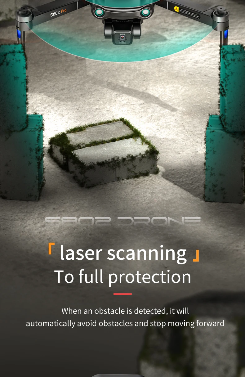 2024 New S802 GPS Drone, Pro SE3CZ3 73C1 | [ laser scanning