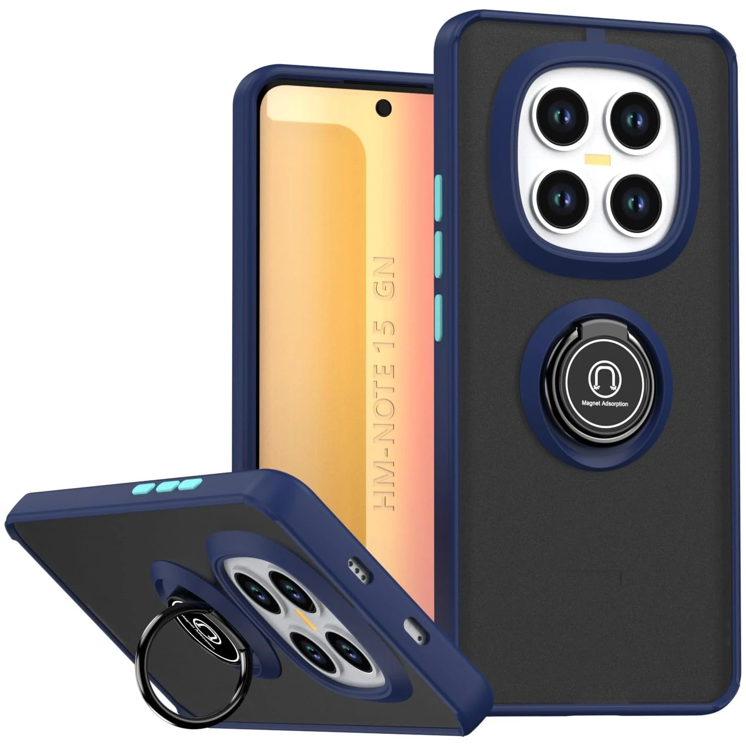 Shockproof Matte Case with Magnetic Stand and Ring Holder
