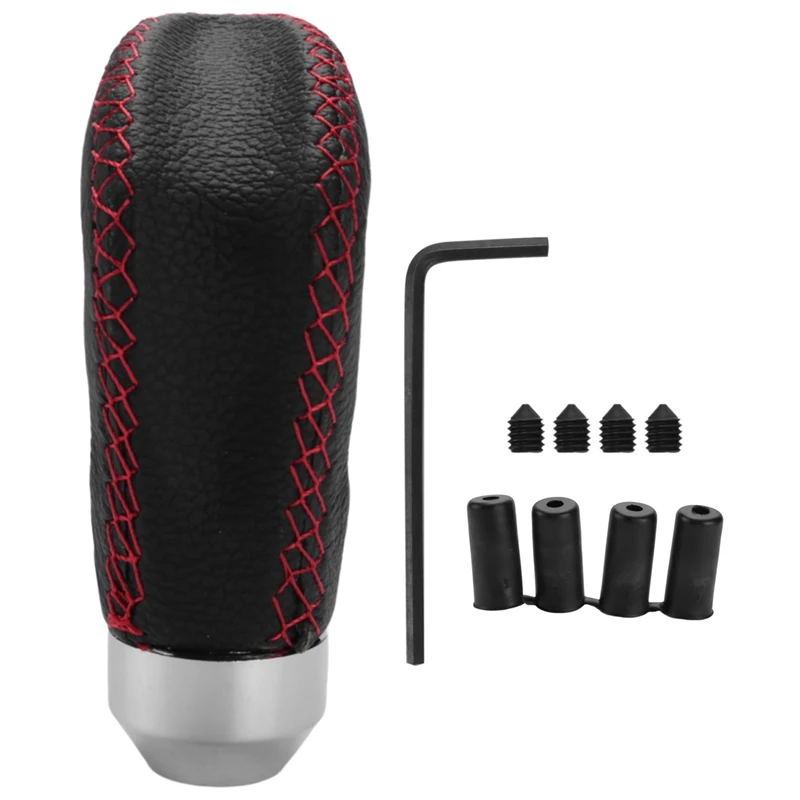 2X Universal Leather Auto Matic Shift Camion Manual Gear Stick Shift Pomello Del Coperchio Della Leva Del Cambio