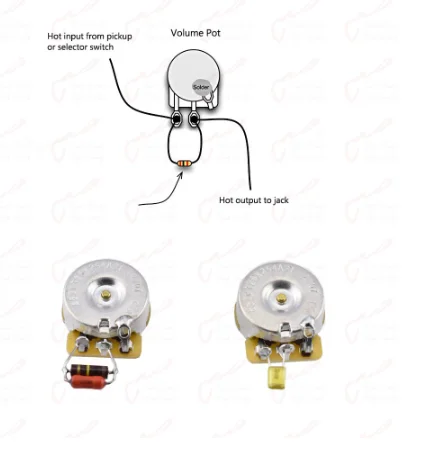 Guitar Treble Bleed Kit Treble Bleed Kit Cap (Capacitor) for Electric Guitar Accessories