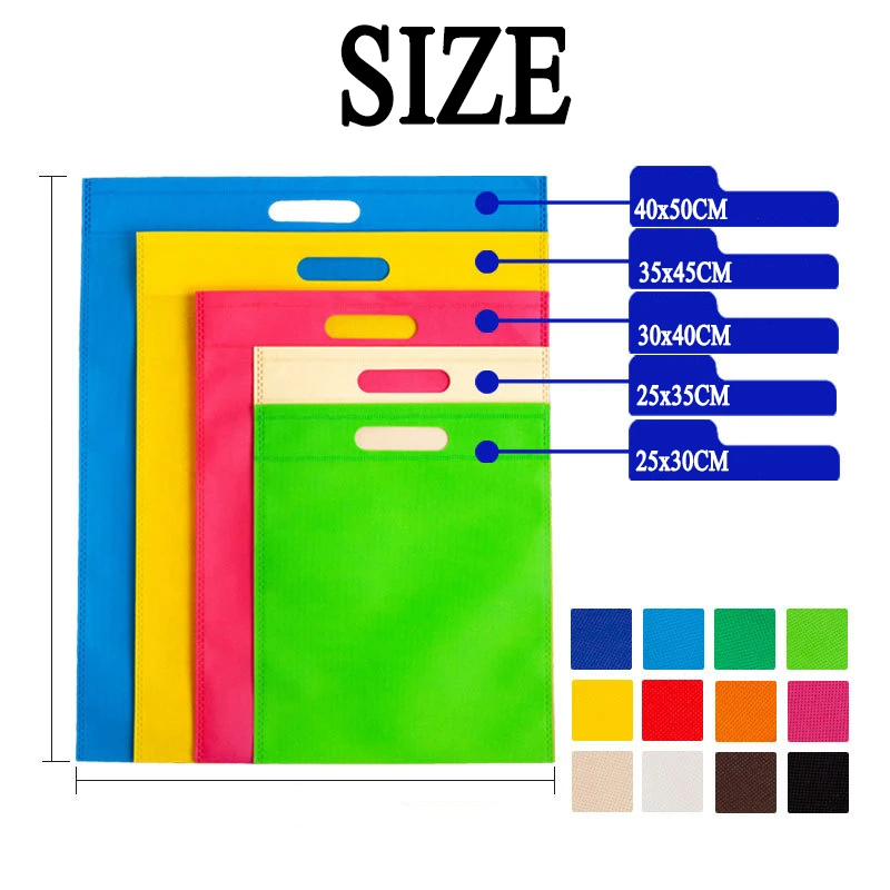 20/50pcs Reusable Non Woven Shopping Bag For Clothes Packaging Small Wholesale Businesses Customizable LOGO Cloth Fabric Bag 2