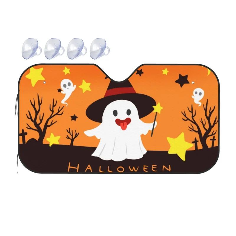 

Halloween Car Windshield Sun Shade Cover Front Water Sunlight Snow Cover Universal