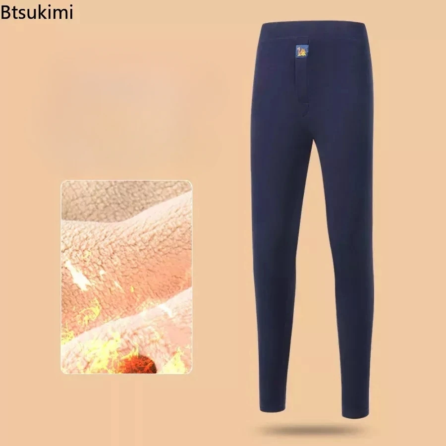 New Men's Winter Warm Leggings Tight Men's Thicker Camel Wool Warm Underwear Elastic Tights Thermal Pants for Men Plus Size