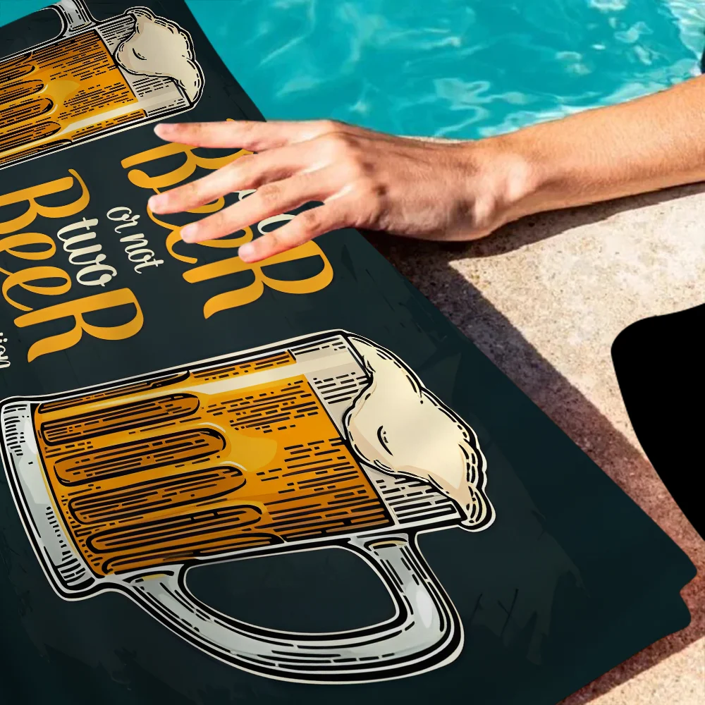 Drinking Beer Printed Big Microfiber Beach Towels Quick Dry Towel Sand Beach Towels Pool Towel for Travel Swim Pool Yoga 3