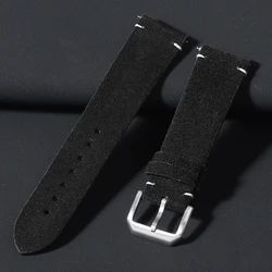 Luxurious Soft Suede Quick Release Watch Strap - 22mm (Black)