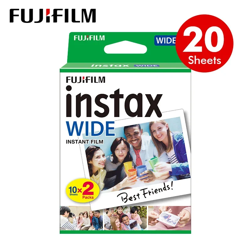 Véritable Fujifilm Instax Large Film Blanc 20 Feuilles Pour Fuji Instant Photo Caméra 300/200/210/100/500AF Livraison Gratuite