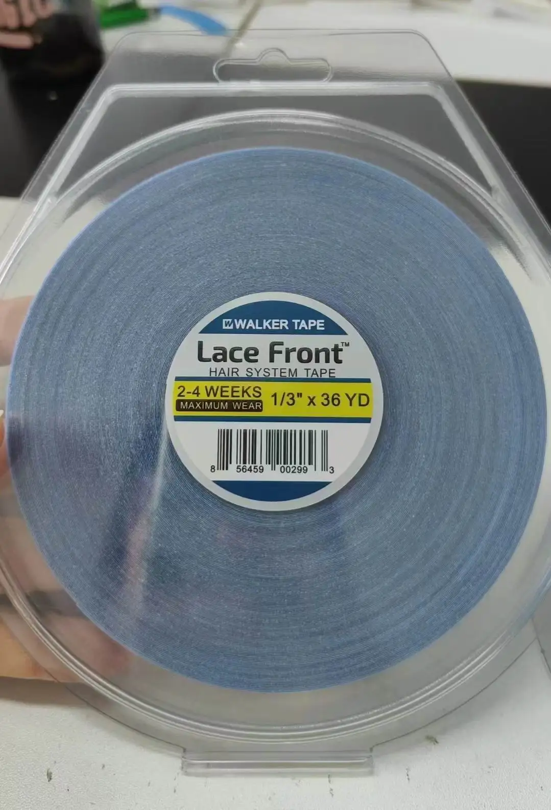 0.8cm 36yards Blue Wig Tape Lace Front Double Side Adhesive Hair System Tape Roll for Wig Toupee Hair Extensions