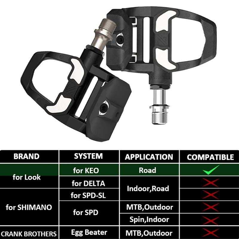 Bucklos for KEO Road Pedals Clip Speed Self-locking Bicycle Pedals Carbon Fiber/Titanium for LOOK KEO Bike Pedal Cycling Parts 3