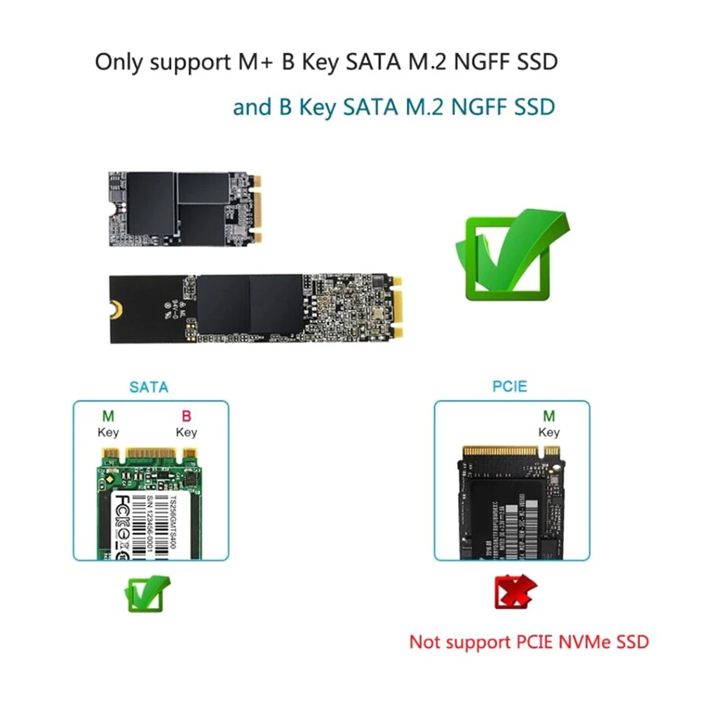 2230, 2242, 2260/2280 NGFF B-Key SSD M.2 NGFF to USB3.0  ϵ ũ ̽, C Ÿ, 5Gbps  Ŭ 