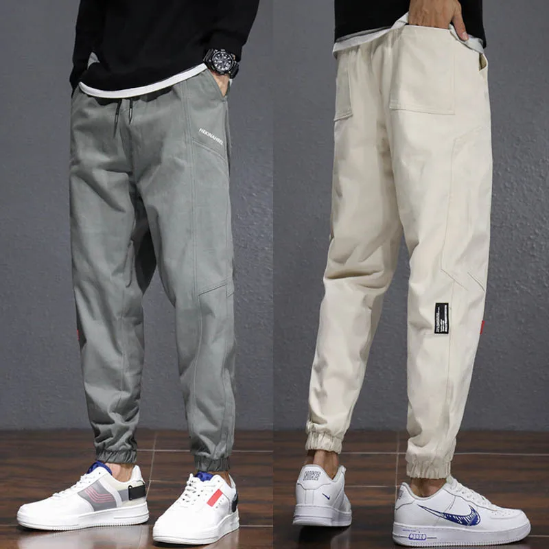 

Spring New Men's Overalls Korean Version Loose Fashion Casual Pants Army Solid Black Outdoor Trousers Appear Thin and High M-5XL