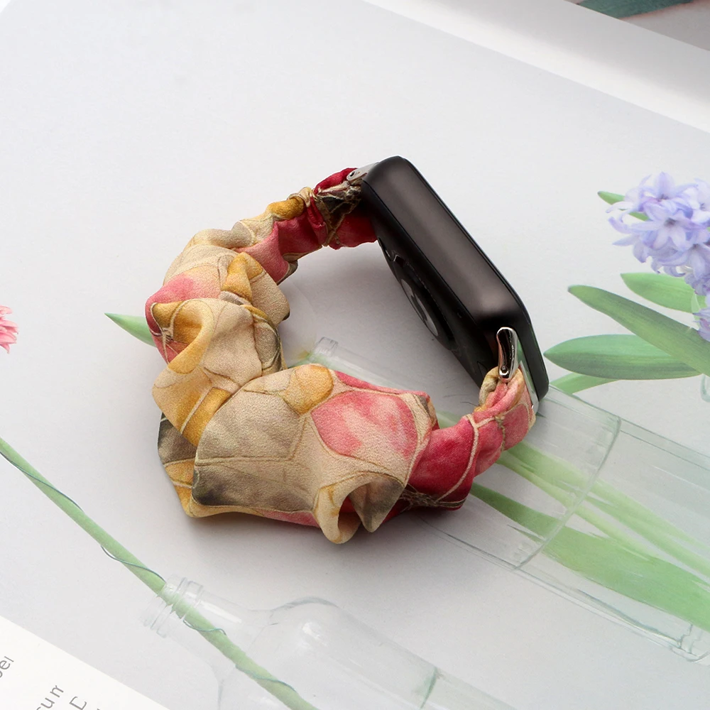 Elastic Dressy Bracelet for Smartwatch - Stylish Scrunchie Stretchy Watchband for Women
