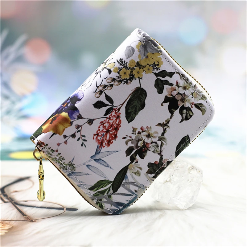 Women Card Holder Wallet PU Leather Female Card Case 9/18 Bits+2 Big Position Zipper Credit Wallet Cute Characters Bag