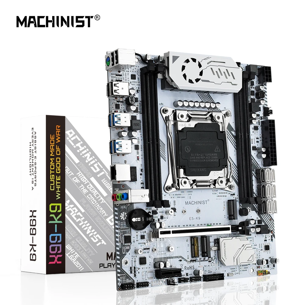 MACHINIST K9 X99 Motherboard LGA 2011-3 Support Xeon E5 2666 2667 2670 V3 V4 CPU Processor DDR4 RECC NON-ECC Memory RAM NVME M.2