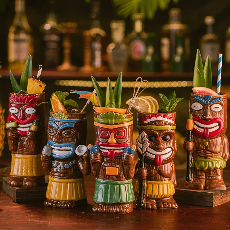 Hawaiian Tiki Cup Cocktail Cup Chief Series Creative Ceramic Cup Bar Bicchiere Da Vino Tiki Bar Decorazioni Ornamenti Regalo Personalizzato